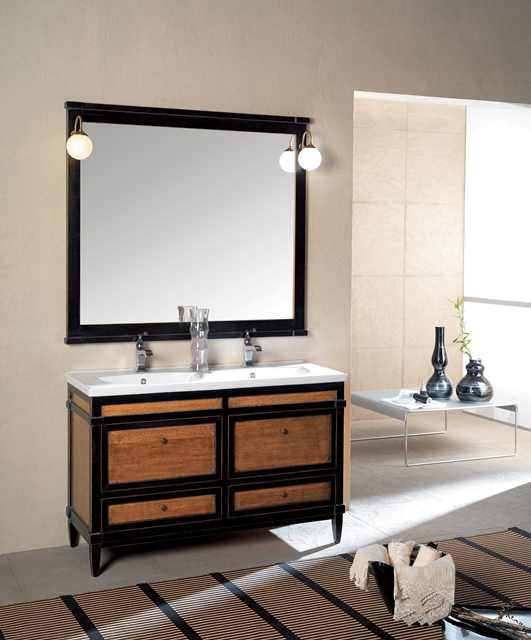 8041 Tifernoit Композиция для ванной комнаты, покрытая черным / соломенным лаком Bagno 