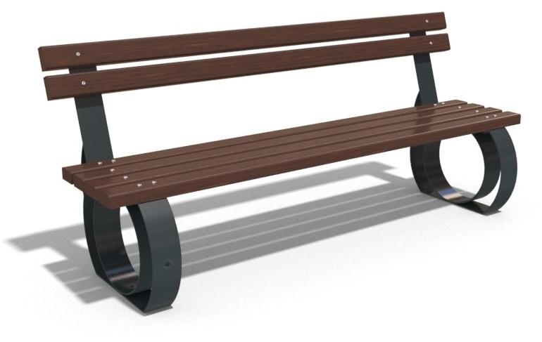 ENCHO ENCHEV - ETE Скамья из дерева и металла со спинкой  52  - Вид №4