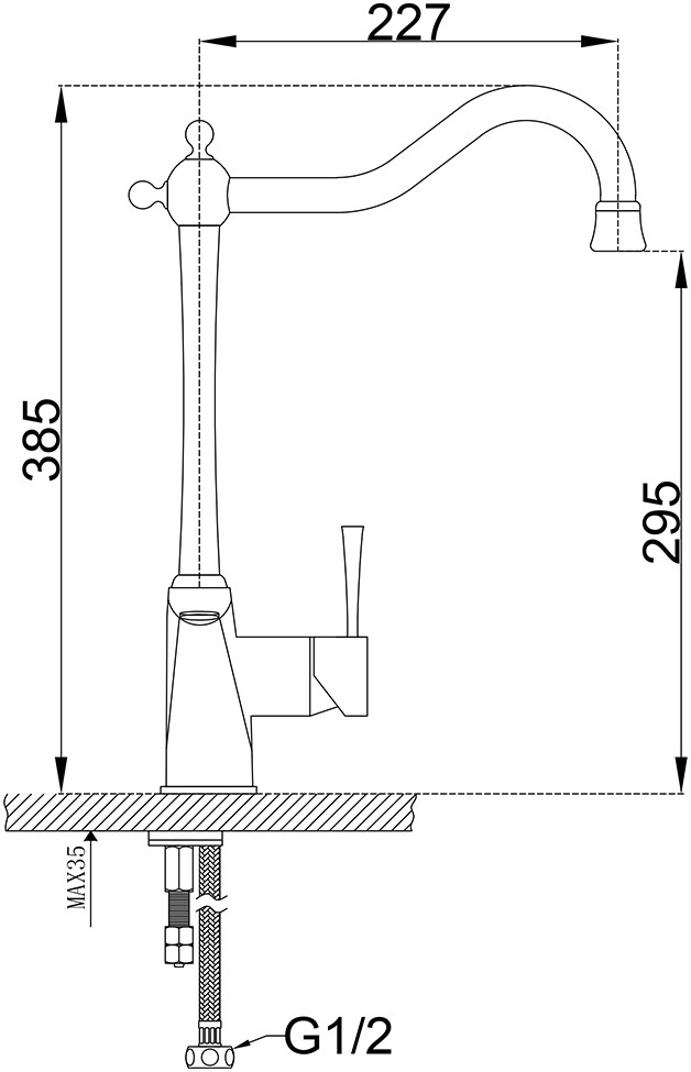Смеситель ZorG Sanitary ZR 353 YF-SATIN для кухонной мойки, сталь - Вид №1