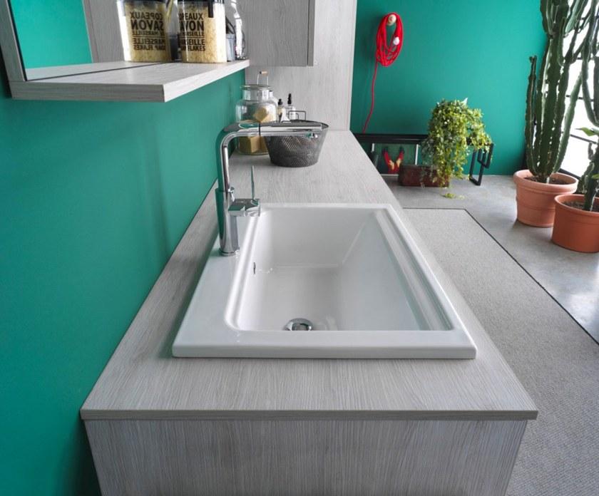 Ideagroup Шкаф для стирки из меламина с раковиной для стиральной машины Kandy sun-id-1362200 - Вид №7