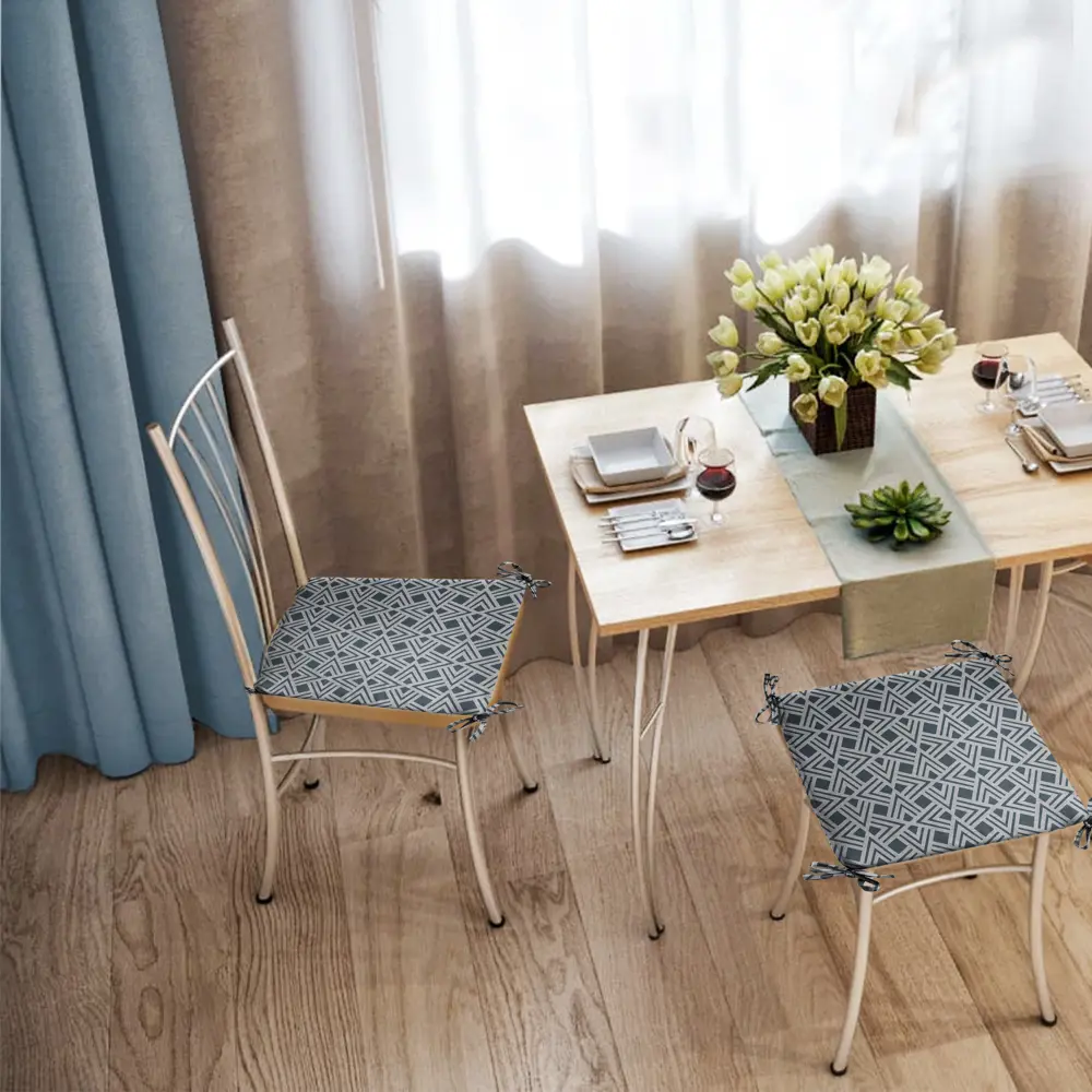 Галета на табурет «Геометрия» 35x35 см цвет серый LINEN WAY STLM-2098907 - Вид №3