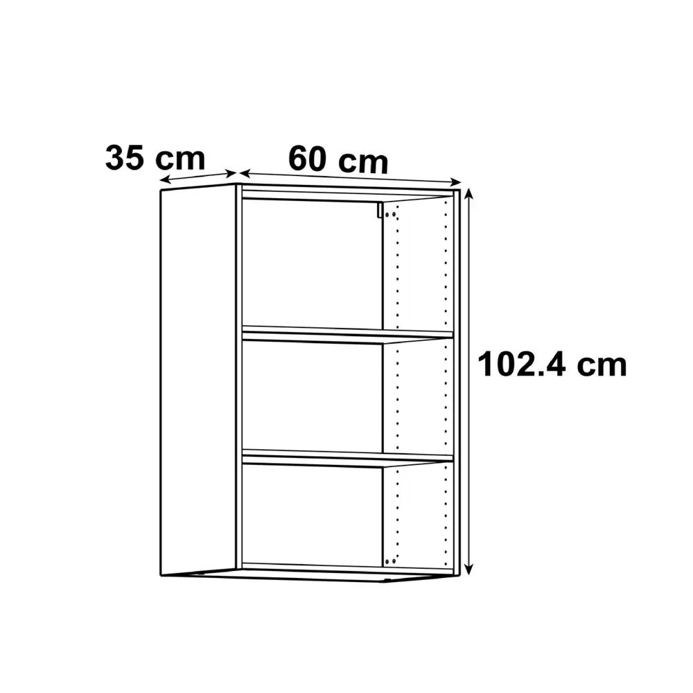 Каркас навесной 60x102.4x35 см, ЛДСП, цвет белый 82140035 STLM-2201477 DELINIA ID  - Вид №1