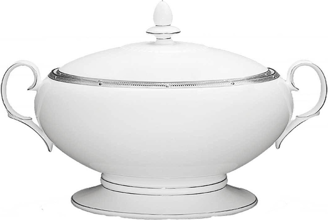32088 Noritake Блюдо для горячего с крышкой Noritake "Рочель,платиновый кант" 2,5л Фарфор костяной 