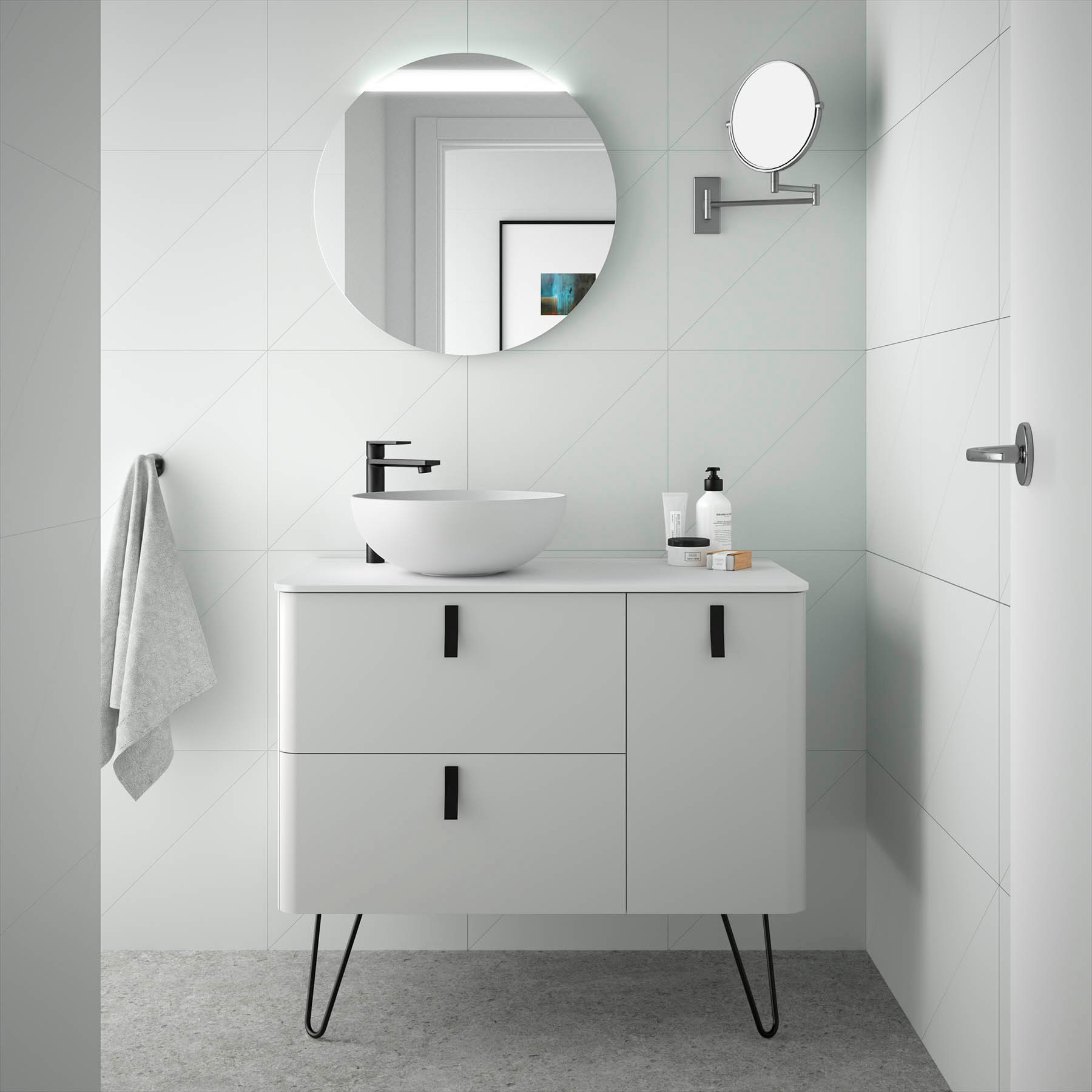 24629 SALGAR Мебель для умывальника UNIIQ 1200 правая ALMENDRA Альмендра 