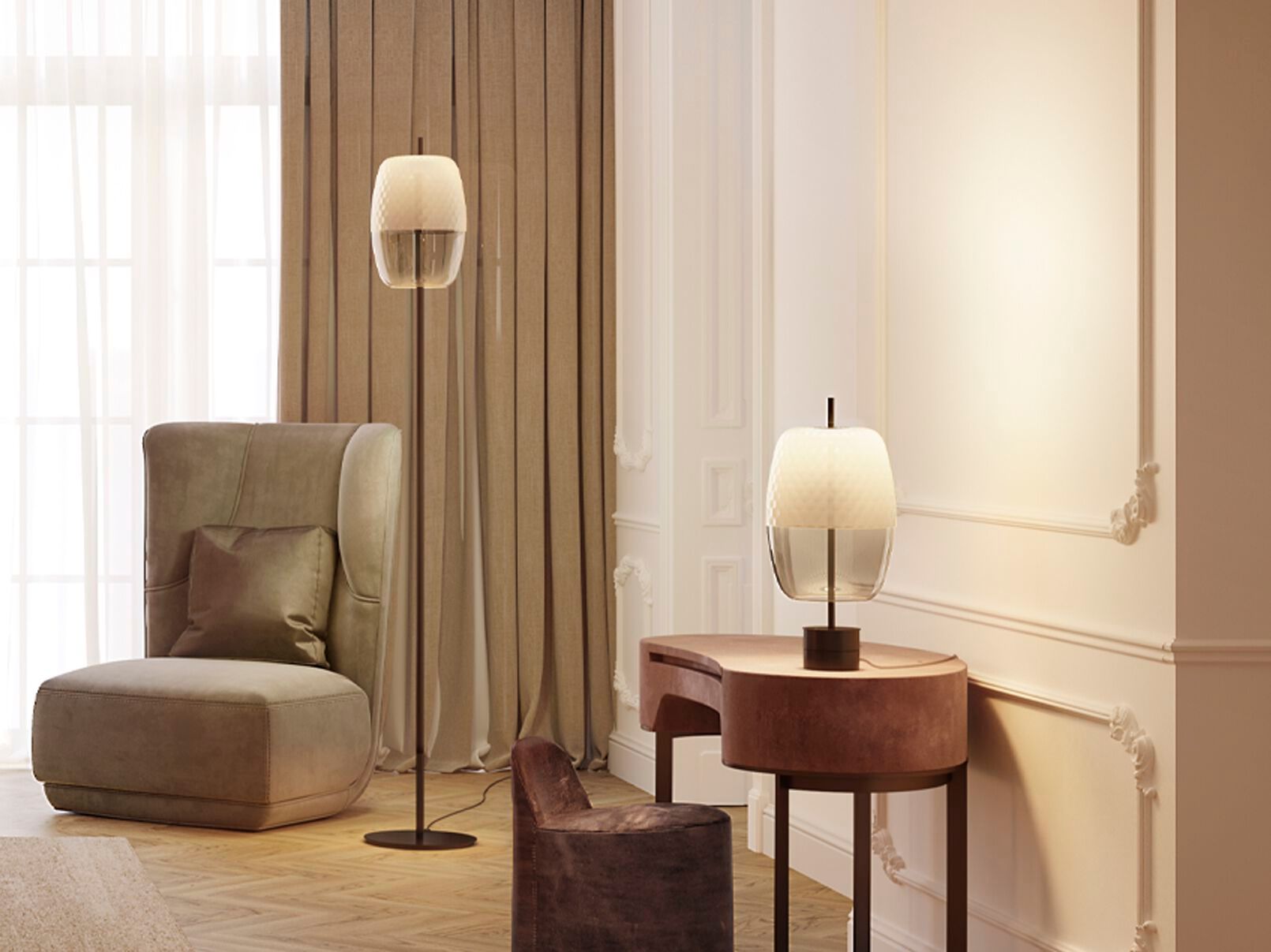 Выдувное стекло с регулируемой яркостью светодиодный торшер Panzeri Адамас ARCH-00014811 - Вид №2