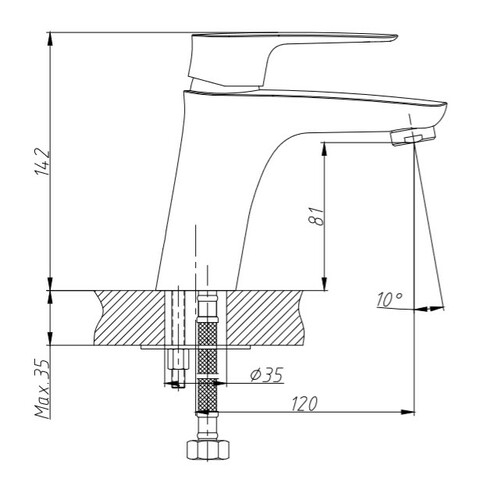 Orange Mari M07-021cr однорычажный смеситель для раковины черный sun-id-1517045 - Вид №2