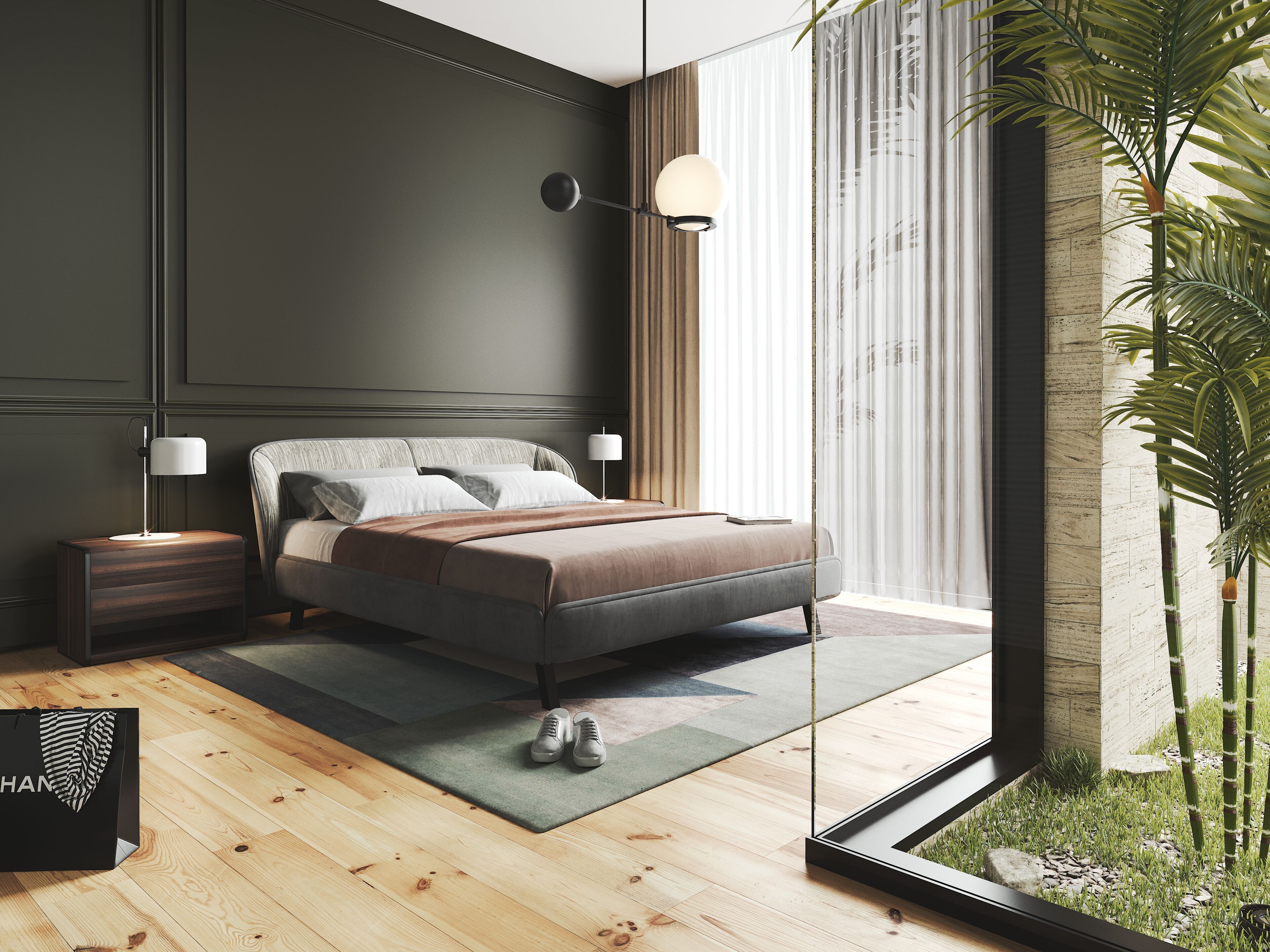 Двуспальная кровать из ткани с мягким изголовьем PRADDY Metro ARCH-00042239 - Вид №2