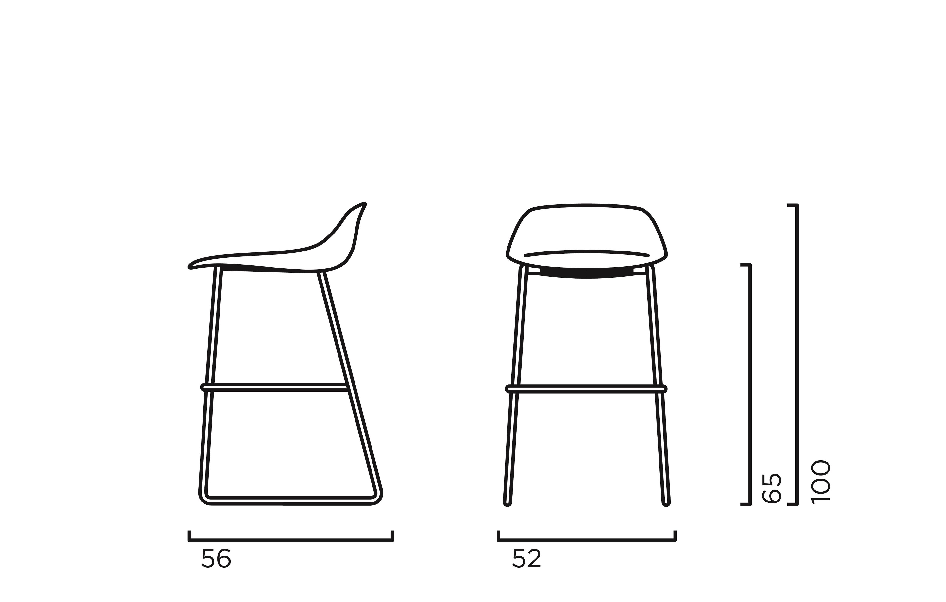 Полипропиленовый барный табурет с подставкой для ног Crassevig Pola ARCH-00139097 - Вид №5