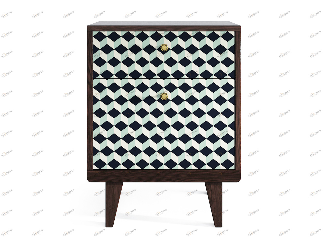 Прикроватная тумбочка дизайнерская темный дуб Thimon THE IDEA  210297 Коричневый 