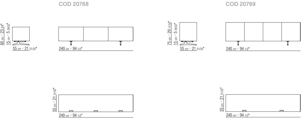 Flexform Низкая тумба под телевизор из красного дерева с ящиками Piuma sun-id-1396401 - Вид №3