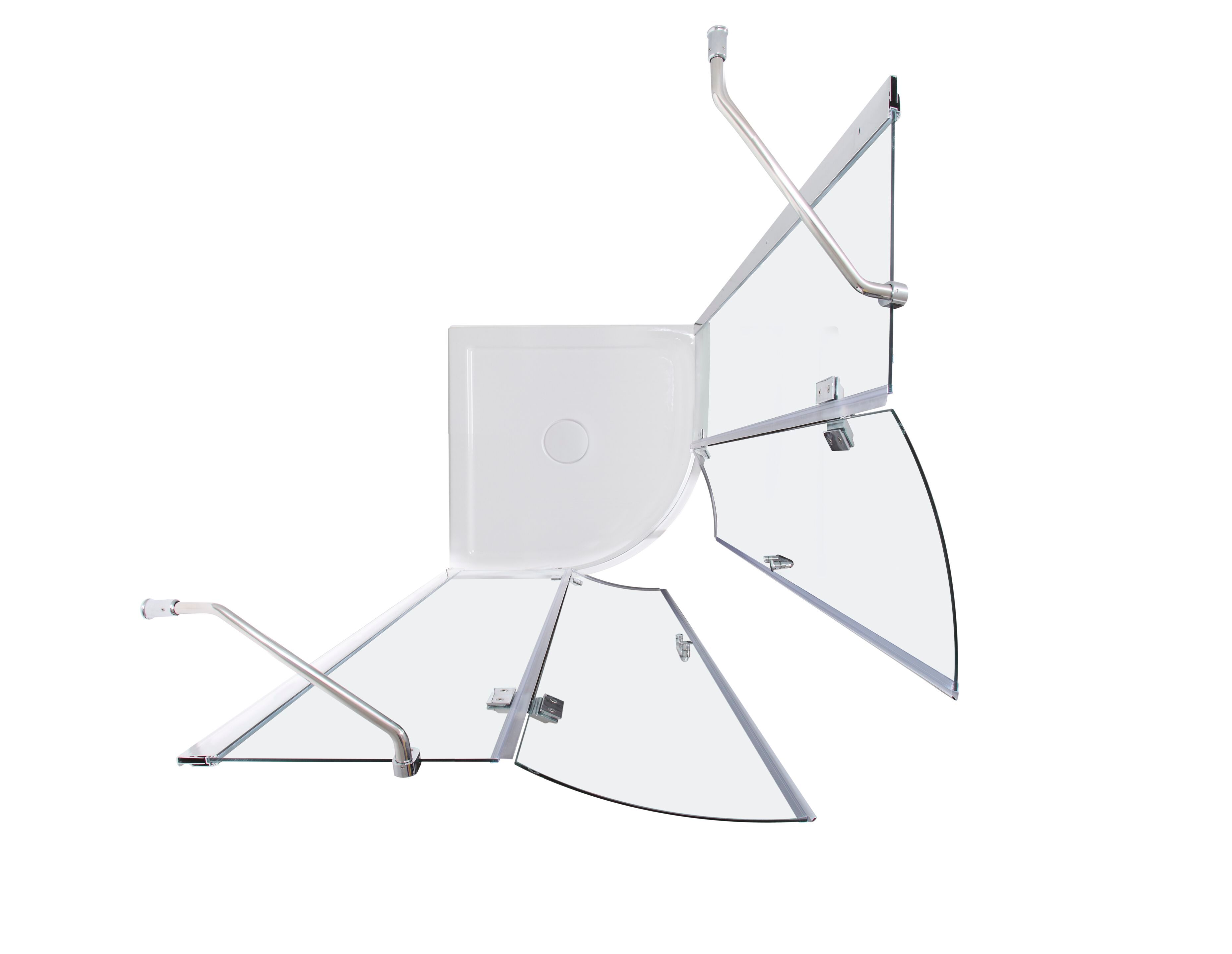 Полукруглая душевая кабина из алюминия и стекла с распашной дверью TAMANACO TVB61 ARCH-00105801 - Вид №3