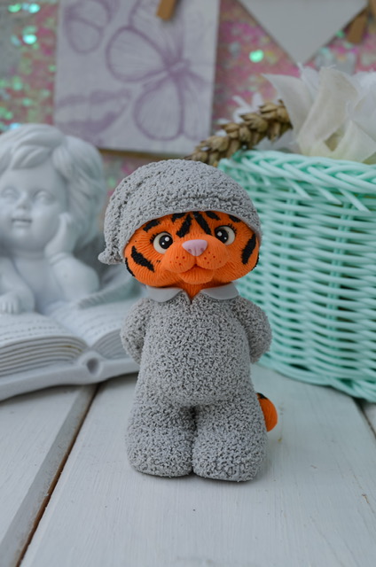 11375 Молд "Тигрёнок в колпачке S" силикон HobbyPage 