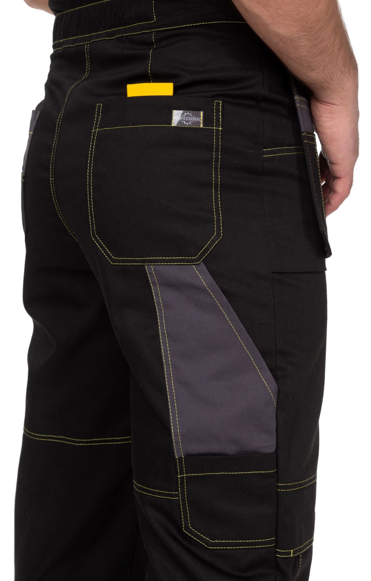 4956833 Костюм "Профессионал-2" черный-графит-желтый GENESIS  Летняя спецодежда  размер 60-62/170-176  - Вид №20