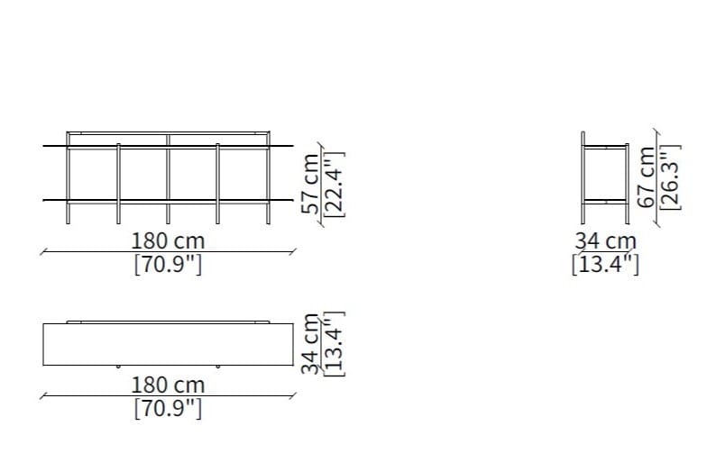 Двухсторонний самонесущий книжный шкаф Frigerio ARCH-00025024 - Вид №7