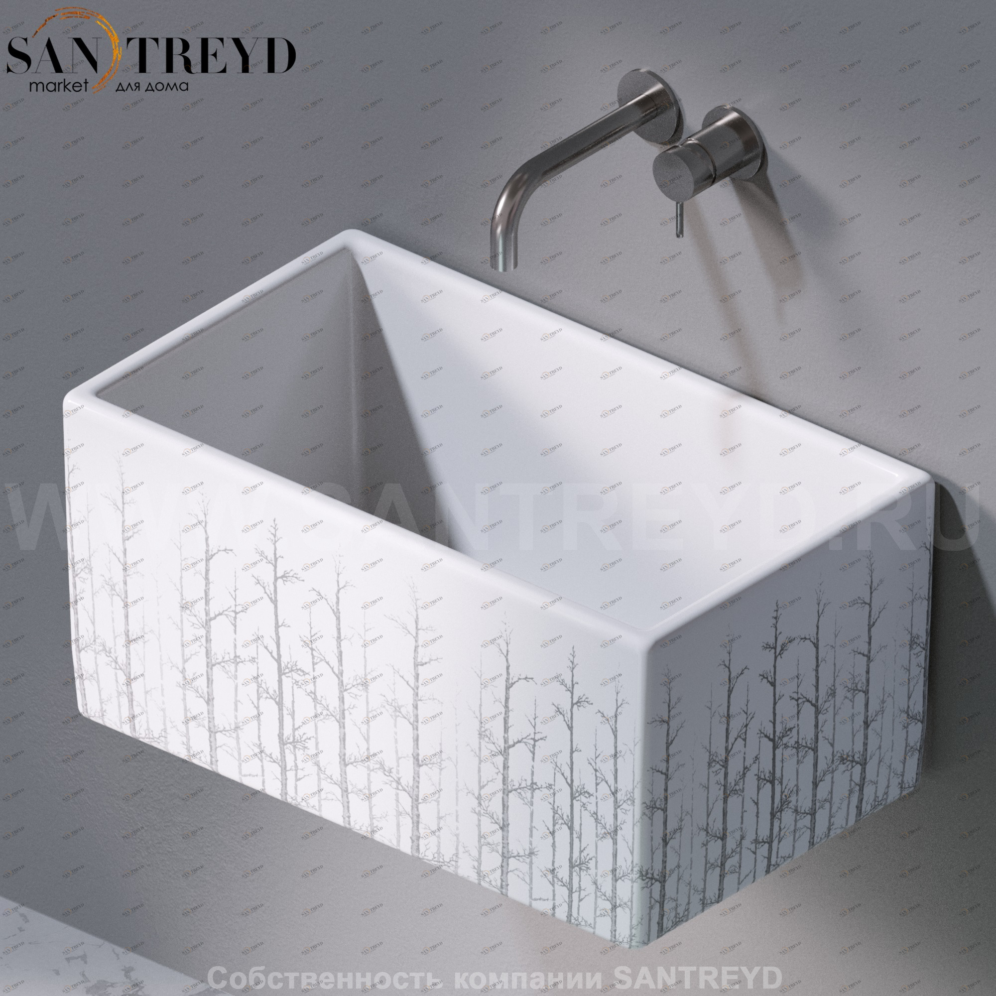 L112405 Подвесная раковина настенная прямоугольная A. e T. Italia Tower белая AeT ITALIA