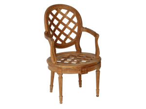 Стул для сада из тикового дерева с подлокотниками