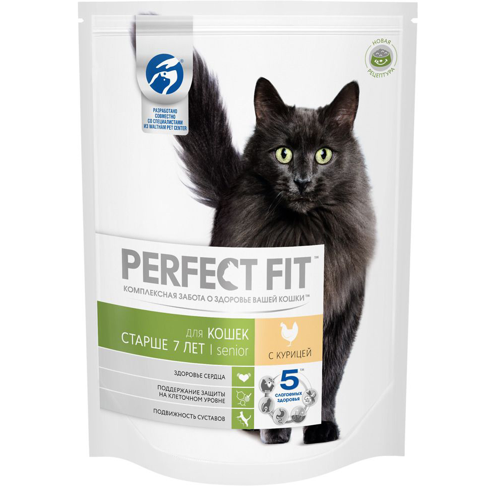 ПР0043786 Корм для кошек старше 7 лет, курица сух. 650г Perfect Fit 