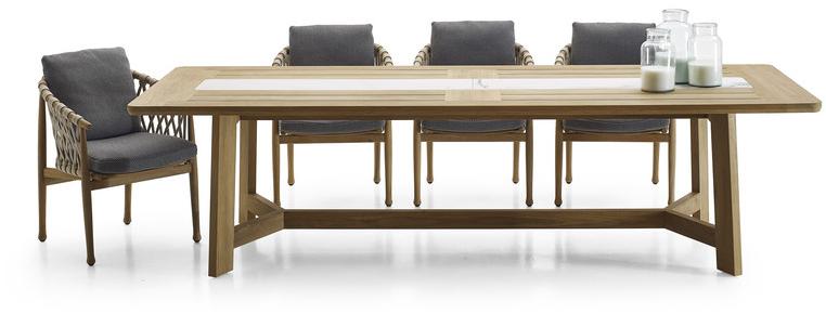 B&B Italia Outdoor Прямоугольный садовый стол из тика Ginestra sun-id-1436380 - Вид №1