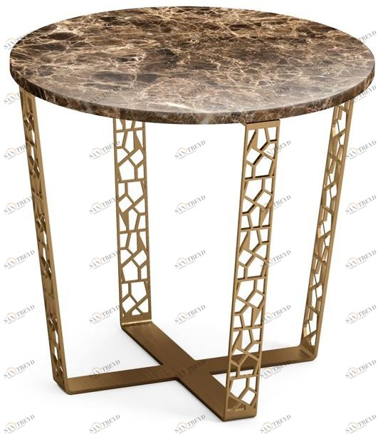 ALBEDO Круглый журнальный столик из темного мрамора и металла emperador sun-id-1405103