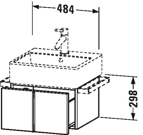 VA612405353 Тумбочка подвесная Vero Air #VA6124 484 x 431 мм Каштан темный, декор Duravit - Вид №1