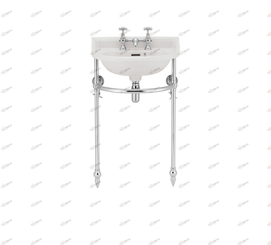 Gentry Home Таз большой белый Victorian Хром GH102690