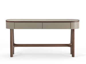 Овальная консоль из орехового дерева с ящиками