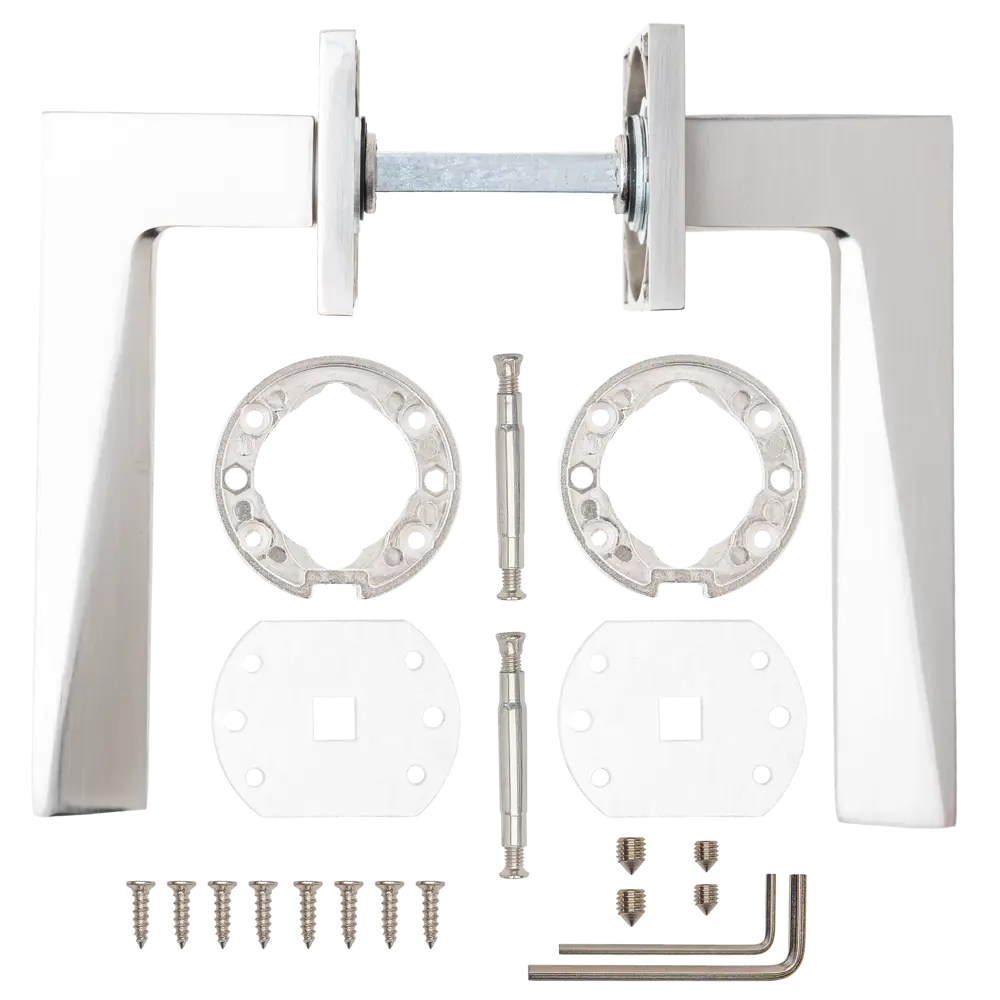 Дверная ручка на розетке Armex H-30171-A без запирания цвет никель STLM-2020015 - Вид №2