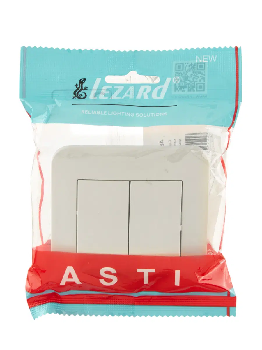 ASTI Выключатель двойной крем LEZARD 7081-0303-101 - Вид №3