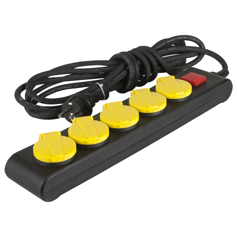 Удлинитель с заземлением Electraline 5 розеток 5 м выключатель, цвет белый STLM-2120978