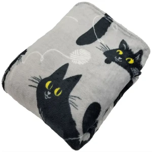 Плед Черный кот 150x200 см фланель цвет разноцветный