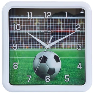 Часы настенные "Футбол" квадратные диаметр 26 см