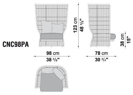 B&B Italia Outdoor Садовое кресло из полиэтилена с высокой спинкой Canasta '13 sun-id-1389608 - Вид №4