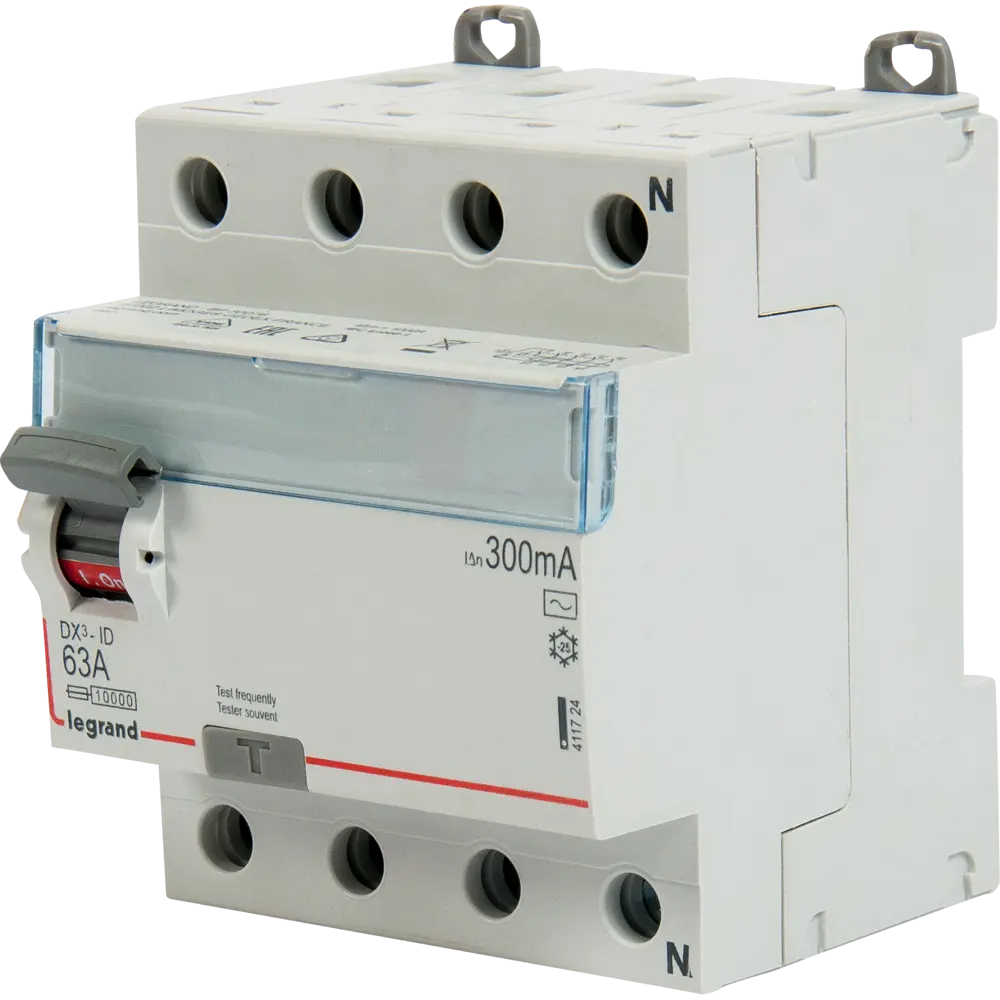 УЗО Legrand DX3 4P N 63 A 300 мА 10 кА AC 411724 STLM-2065311