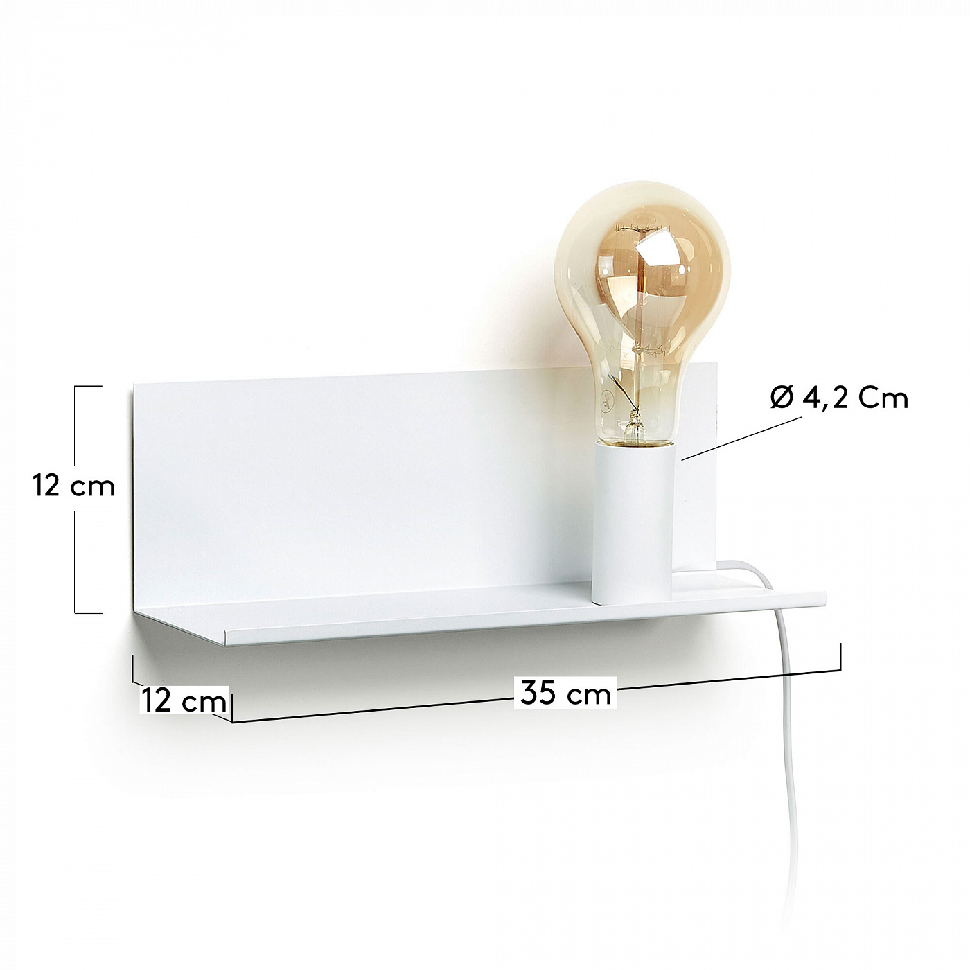 055675 Бра с полкой Maeko белый La Forma Hannah  - Вид №1