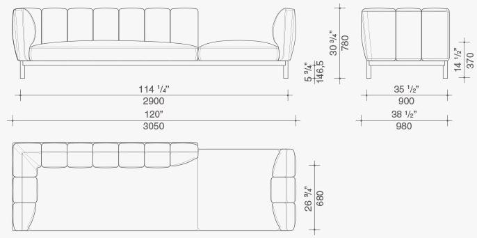 Lema Диван из ткани Warp sun-id-1388430 - Вид №5