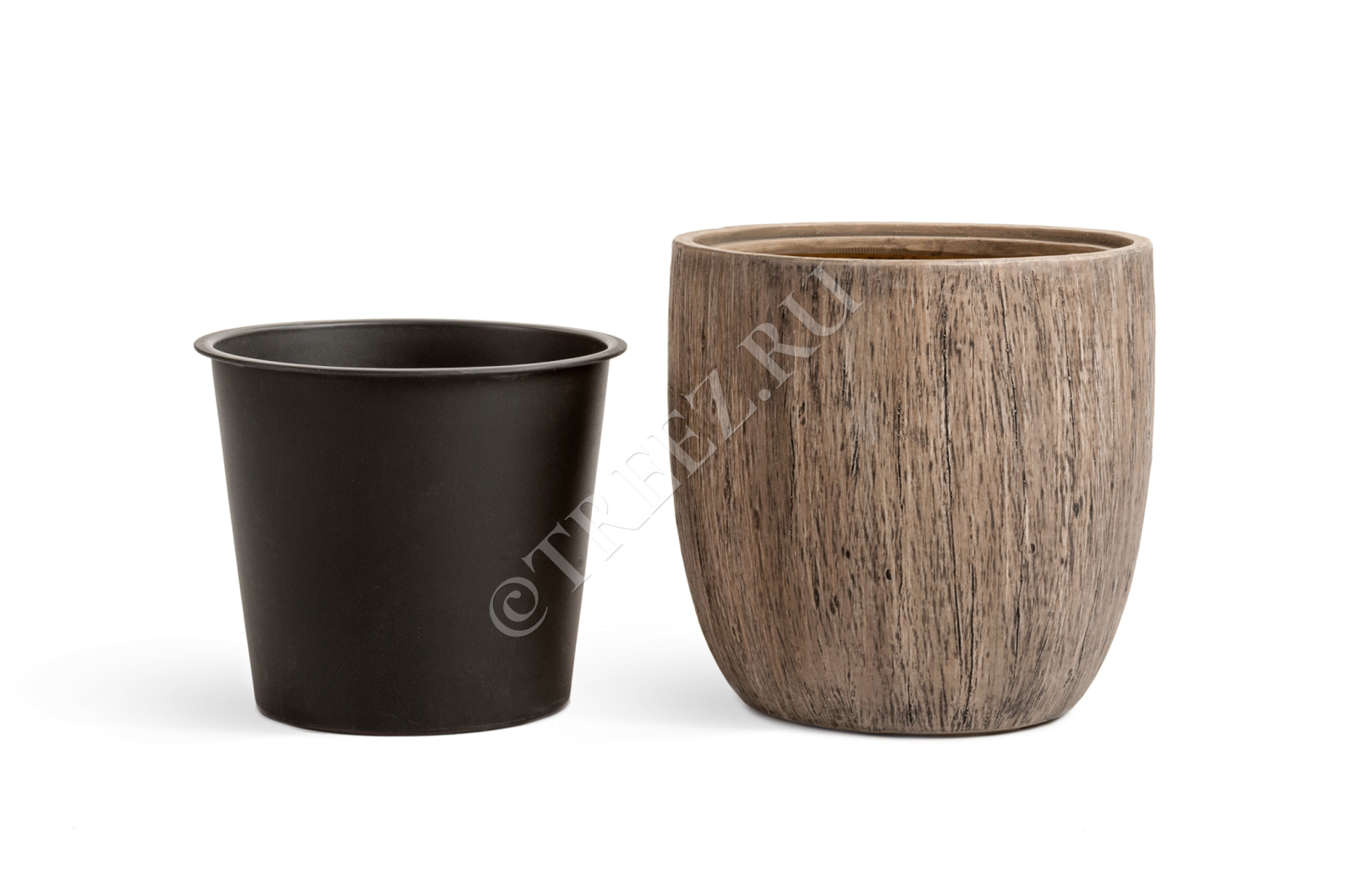 41.3317-03-012-WB-22 Кашпо  Effectory - серия Wood - Округлый конус - Светлый дуб Цветочная коллекция  - Вид №2