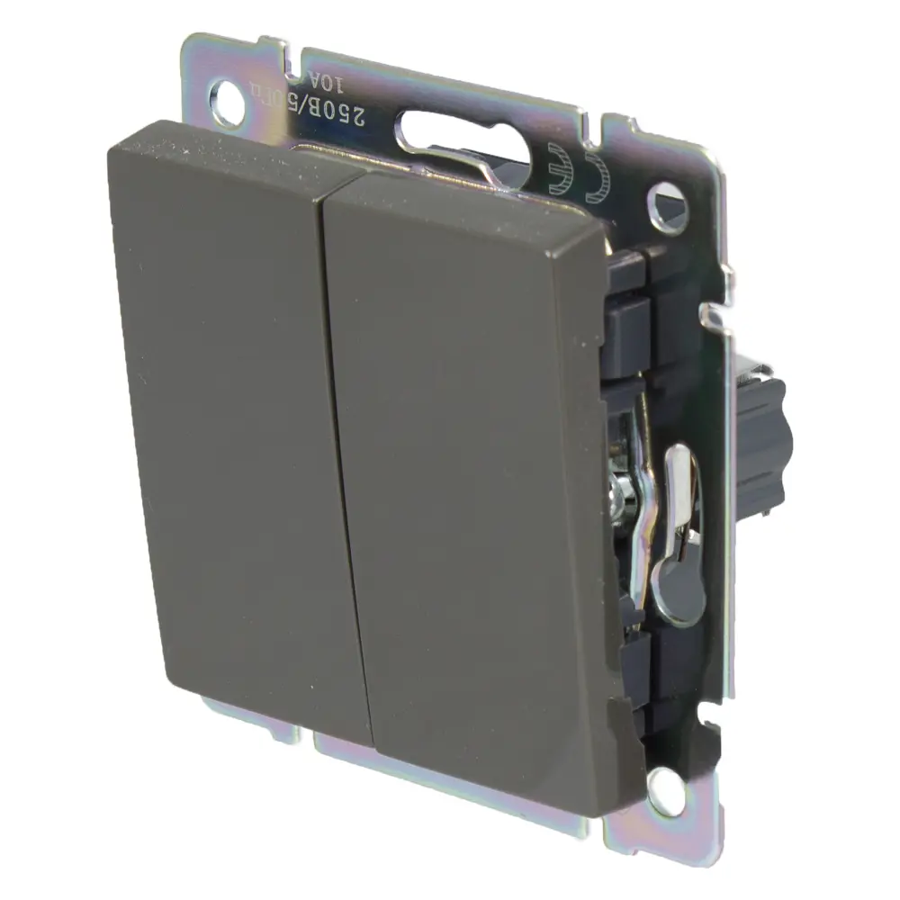 Выключатель встраиваемый Werkel 2 клавиши, цвет серо-коричневый STLM-2014396 - Вид №2