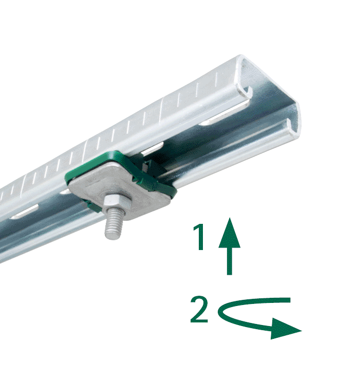665185112 BIS RapidStrut® Гайки быстрого монтажа G2 (BUP1000) монтаж в профиле Strut walraven  - Вид №2