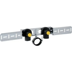 GEBERIT 632.871.00.2 Водорозетка Geberit 90° с наружной резьбой MF 1/2", предустановленная, проходная, с хомутом отводящей трубы
