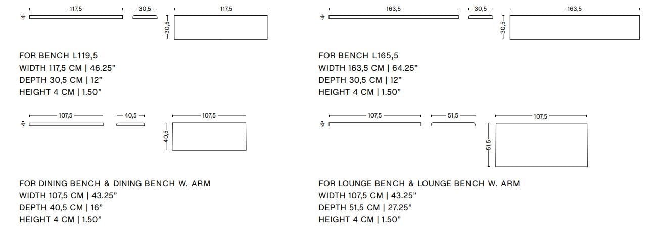 Олефиновая прямоугольная однотонная подушка Hay Balcony ARCH-00124233 - Вид №9