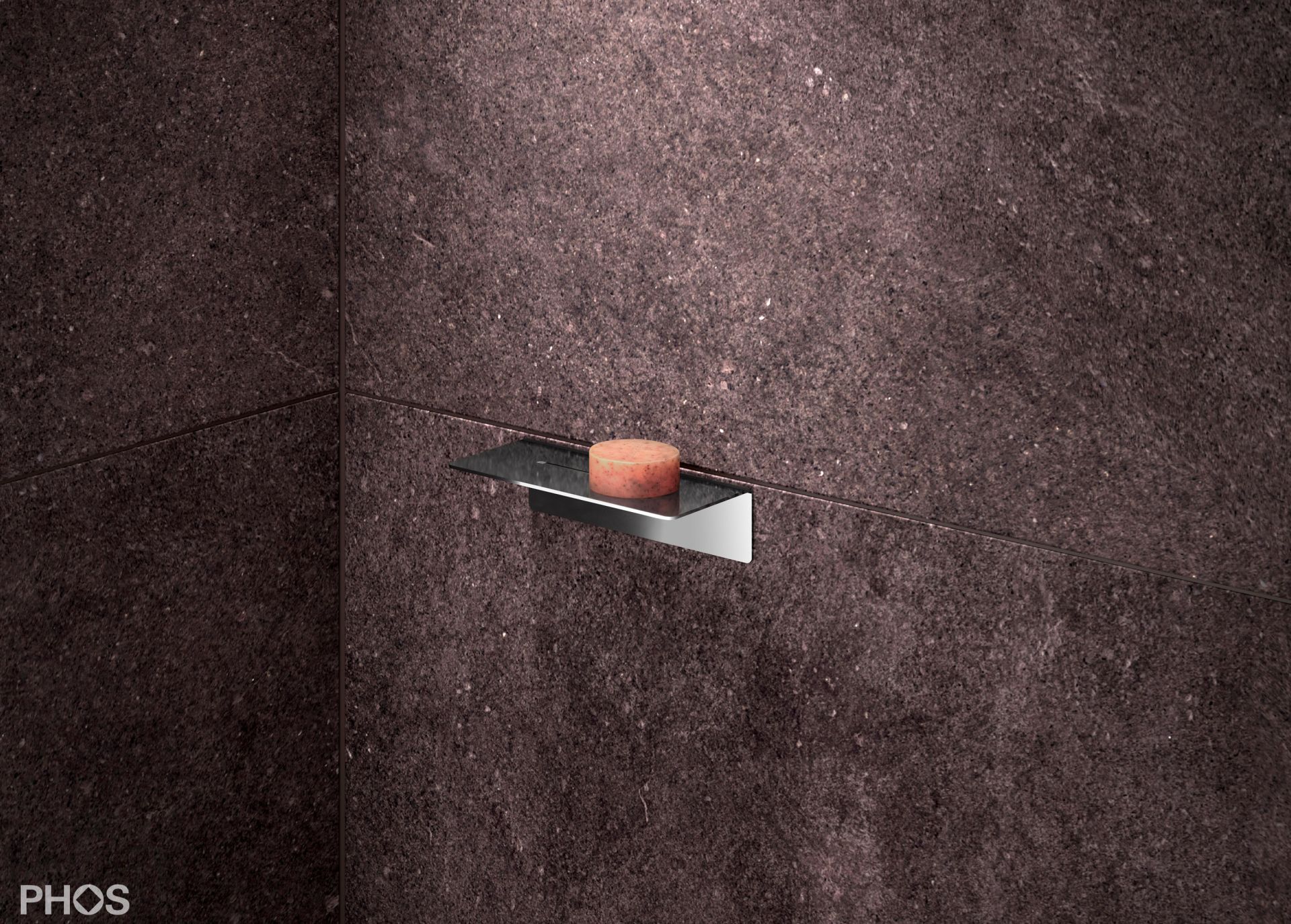 DA170K-PL Клееная душевая полка, длина 17 x глубина 8 см, полированная PHOS  - Вид №2