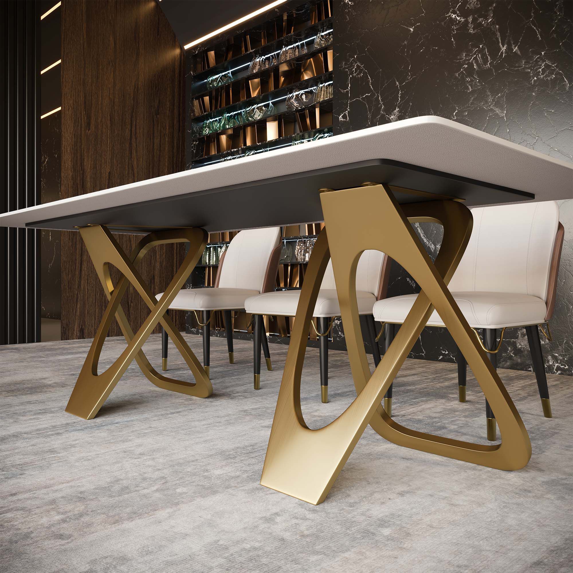 Прямоугольный стол из спеченного камня с металлическим основанием GIULIA GRILLO ABBRACCIO ARCH-00097894 - Вид №3