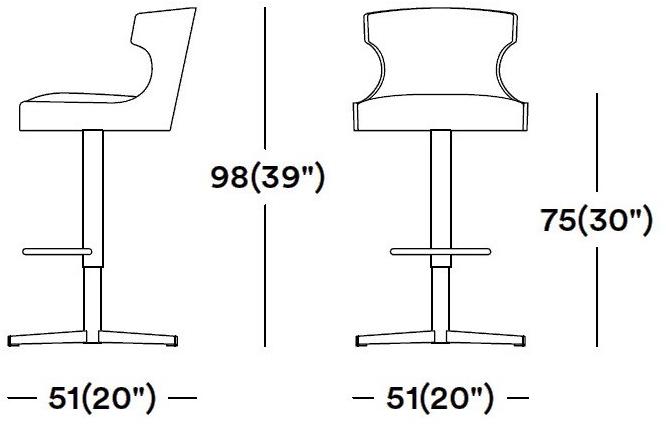 Tirolo Табурет из металла и дерева со встроенной подушкой категории 4 звезды Xie 052 sg x - Вид №1