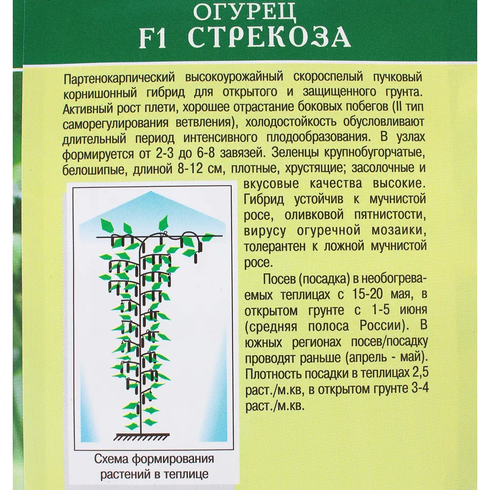 Семена Огурец «Стрекоза» F1 81932523 STLM-2162132 МАНУЛ  - Вид №2