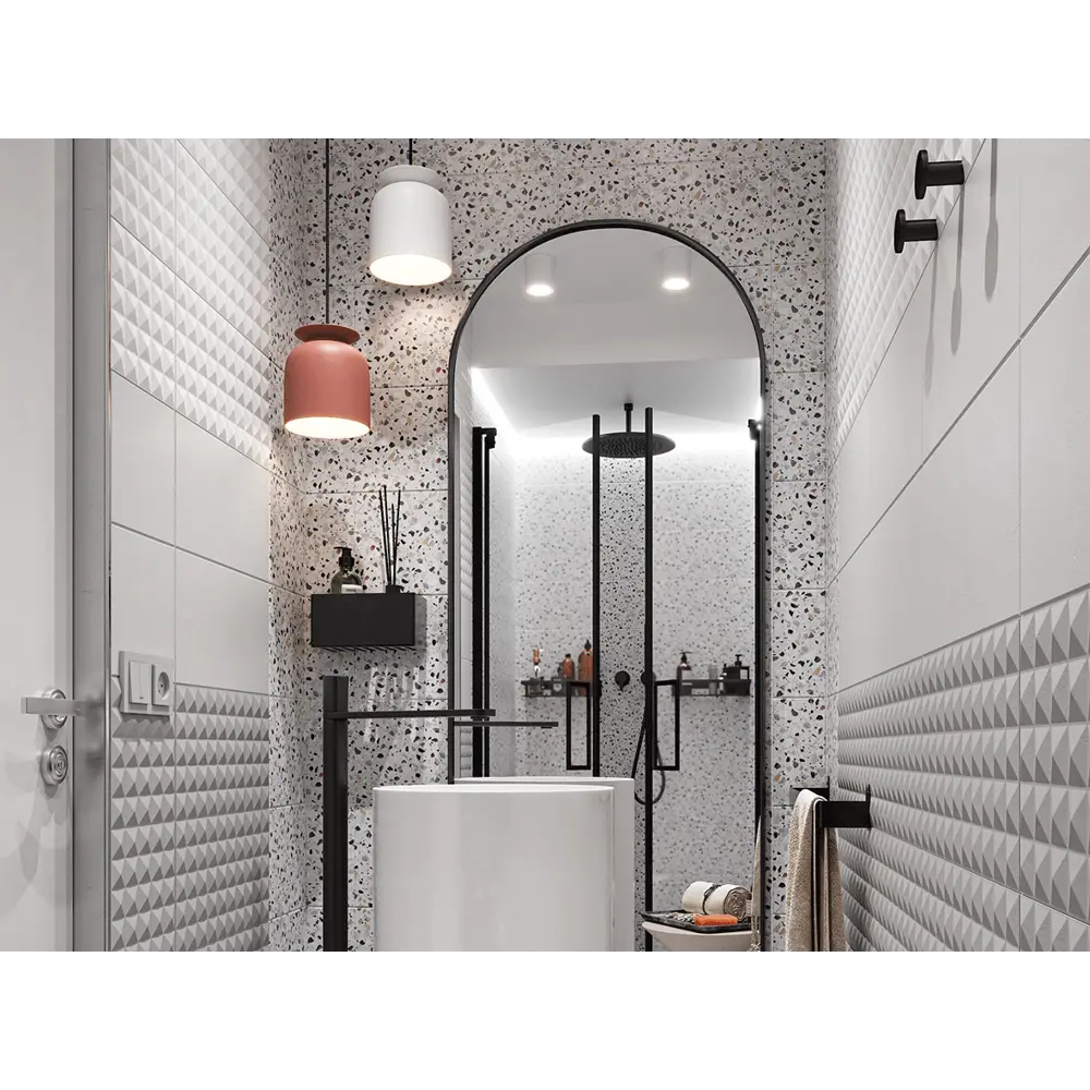 Плитка настенная Culto Asana Terrazo 20x40 см 1.2 м² камень цвет серый STLM-2075721 - Вид №7