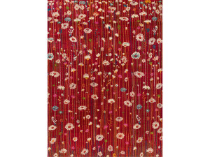 Шерстяной прямоугольный цветочный ковер