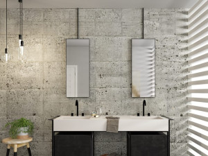 Прямоугольное зеркало с рамой стены