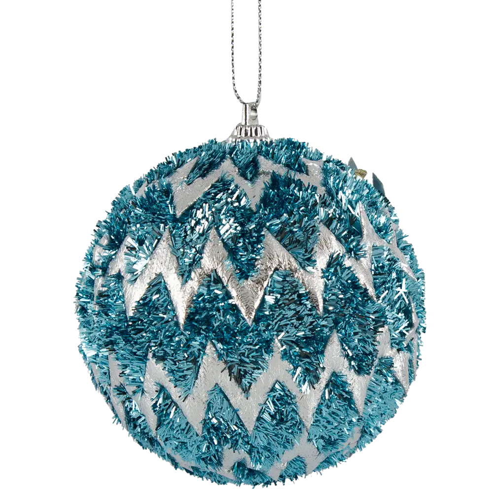 Шар ёлочный Winter с мишурой ø 7.8 см пена голубой Santreyd STLM-2066530 - Вид №1
