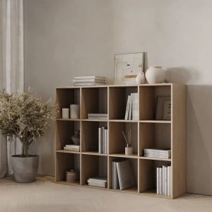 Стеллаж Spaceo KUB 12 секций 139.2x104.9x31.7 см ЛДСП цвет гикори джексон 82731873 STLM-2091378