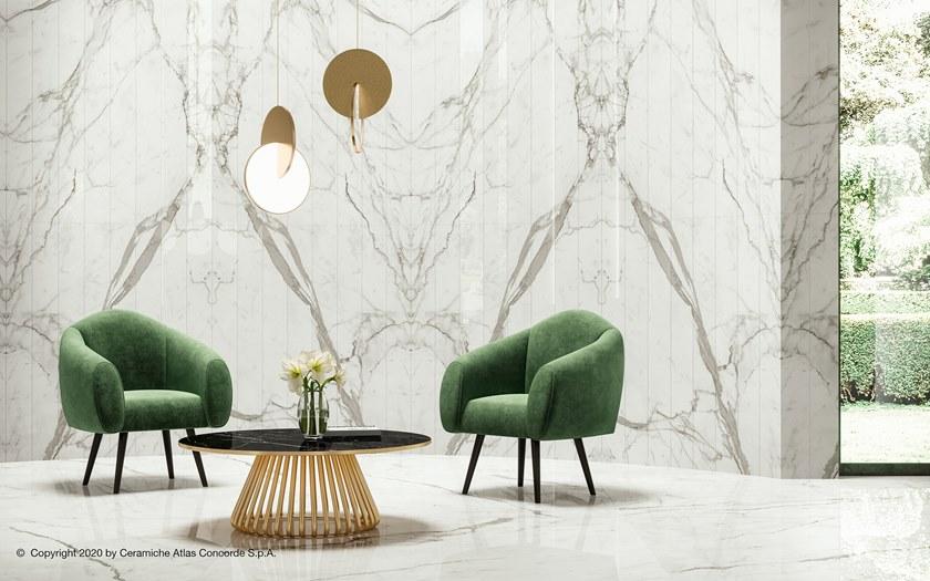 Atlas Concorde Белая плитка для стен с эффектом мрамора Marvel shine sun-id-1375735 - Вид №30